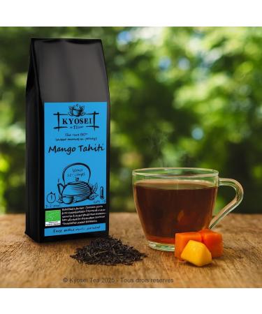 Kyosei Tea Th Noir Premium Mango Tahiti 100g Vrac Assam & Inde du Sud avec Th Vert Sencha Mangue Papaye & Orange M lange Exotique & Gourmand issu de l Agriculture Durable - Buy Online on GoSupps.com