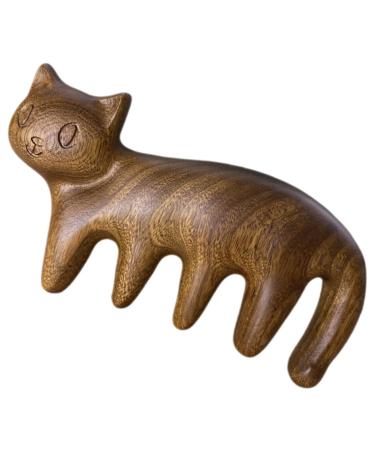 Frcolor 5-Stage Cat Kitten Massage Comb - Cute Cat-Shaped Sandalwood Grooming Tool for Scalp Relief & Creative Pet Care - Buy Online on GoSupps.com