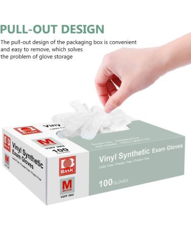 Squish Clear Vinyl Gloves 100PCS/Box - Latex Free, Powder-Free for Kitchen Cooking and Food Handling - Medium Size - Buy Online on GoSupps.com