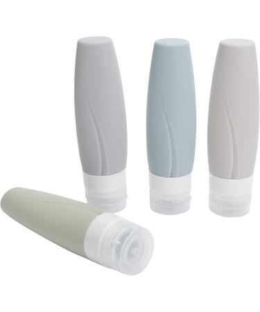 ZJchao 4 Pack Travel Bottles - Silicone Refill Containers for Shampoo Body Wash & Water (90ml) - Perfect for International Shipping - Buy Online on GoSupps.com