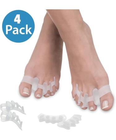 SiaMed 4x Hallux Valgus Toe Separator Splints - Soft Gel Silicone Splint for Foot Pain Relief - 2 Pairs for Hallux Valgus Treatment - International Shipping Available - Buy Online on GoSupps.com