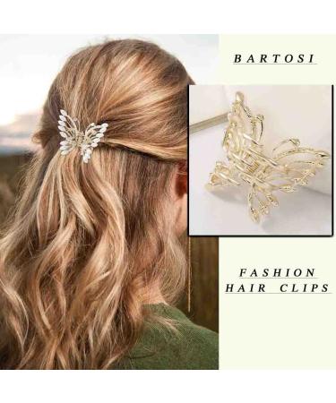 Bartosi Butterfly Mini Hair Claw Clips - Pearl Flower Hair Barrettes for Women and Girls (Pack of 2) - Buy Online on GoSupps.com