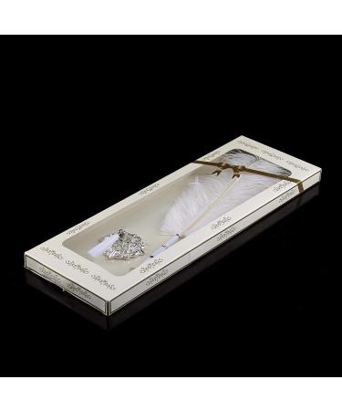 Quill Pen - Ostrich Feather Wedding Signing Pen with Metal Holder | Gold & Silver Options Available - Buy Online on GoSupps.com