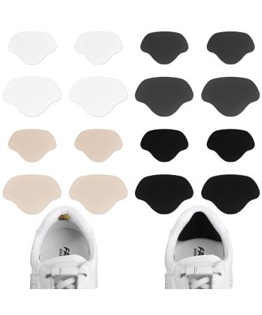 flintronic 8 Pairs Microfiber Heel Repair Patch Self Adhesive Heel Patch Shoe Hole Prevention Patch for Most Types of Shoes and Seats Large Size + Small Size (Black + White + Dark Grey + Beige) #4 8 Pairs-black & White & Gray & Beige - Buy Online on GoSupps.com