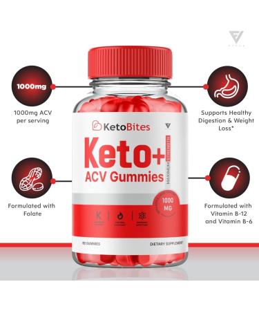 KetoBites ACV Gummies - 60 Weight Loss Gummies with Advanced Keto Formula and Apple Cider Vinegar Supplement for Belly Fat - Oprah Winfrey's Choice - Buy Online on GoSupps.com