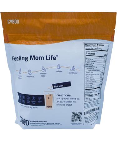 Hydration Mix for Moms - 20 Cal 4g Sugar Electrolytes Vitamins Marine Minerals - Peach Mango 14 Sticks No Artificial Flavors - Buy Online on GoSupps.com