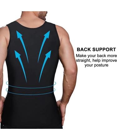 Lgtfy Men's Slimming Body Shaper Vest - Compression Tank Top for Chest and Abdomen, Large Black - Buy Online on GoSupps.com