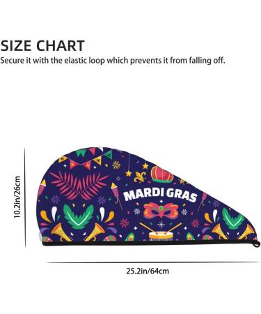 Hair Towel Wrap for Quick Drying | Mardi Gras Button Towel Turban | International Shipping - Buy Online on GoSupps.com