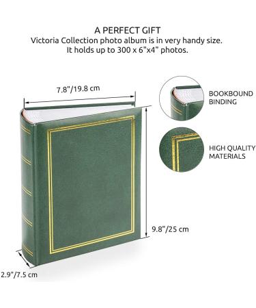 Classic 6x4 Photo Album | Easy Fill Slip-in Method | Book Bound Fotoalbum | Store 300 Pictures in Traditional Design | Gift Idea for Family & Friends | Green - Buy Online on GoSupps.com