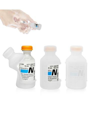 YOUSHARES Insulin Vial Cover Insulin Bottle Protector - Silicone Protective Case for 10ml Short Insulin Vials Durable Vial Case Soft and Flexible Diabetes Vial Care (White)