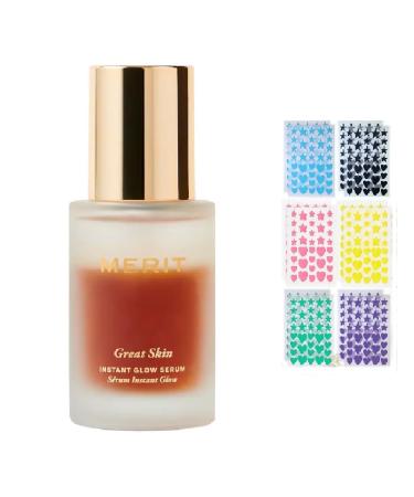 M Great Skin Instant Glow Serum with Niacinamide and Hyaluronic Acid (1.69 oz / 50 ml) + Bonus Acne Patch (36 Pieces) Tea Tree Oil Facial Water Gel