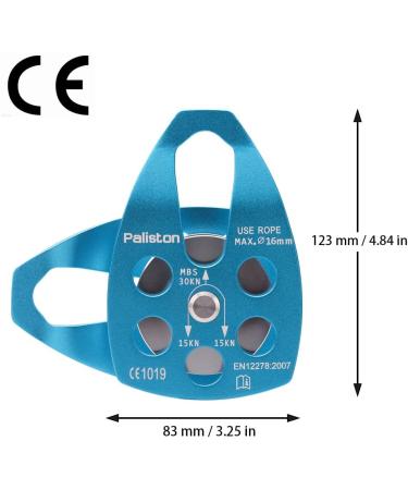Paliston 30kN Climbing Pulley with Ball Bearing for Rock Climbing Arborist Single Pulley Blue 1 - Buy Online on GoSupps.com