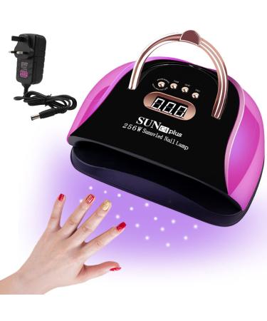 UV LED Nail Lamp 256W Professional Nail Dryer Gel Polish Light with 57 Lamp Beads Faster UV Nail Light for Home Salon Gel Lamp with 4 Times & Auto Sensor Nail Art Tools for Fingernail and Toenail