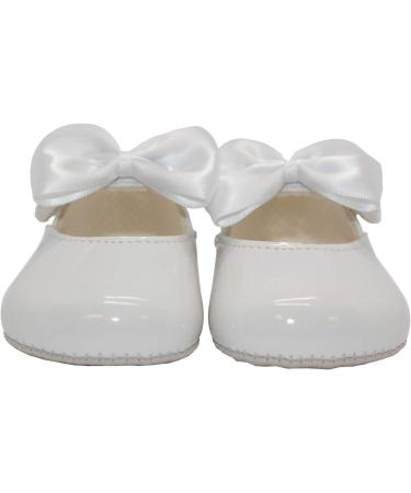 Baby Girls Pram Shoes: Soft Sole, Bow Button, Made in Britain - Size 1 UK Child (White) - Buy Online on GoSupps.com