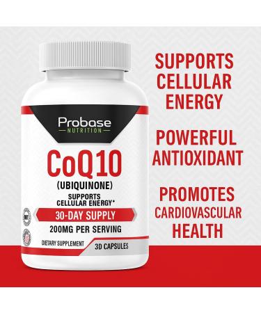 Probase Nutrition CoQ10 (Ubiquinone) 30 Capsules 30-Day Supply - Buy Online on GoSupps.com