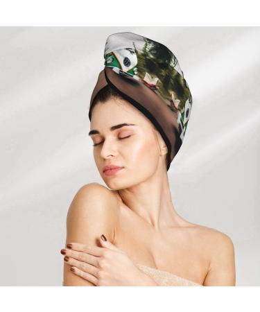 Happy Camper Green Coral Velvet Dry Hair Cap | Ideal for Home Travel Pool Parties & More - Quick Drying & Soft Comfort - Buy Online on GoSupps.com