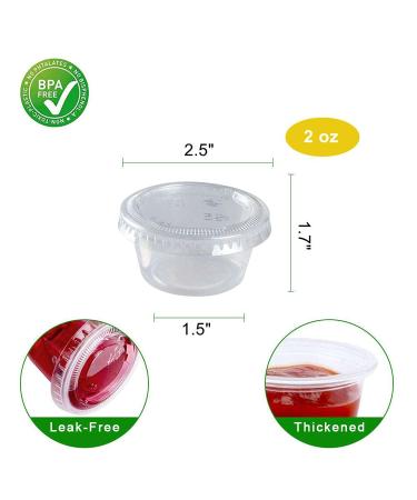 TashiBox 2 oz Disposable Plastic Jello Shot Cups with Lids - 200 Sets - Buy Online on GoSupps.com