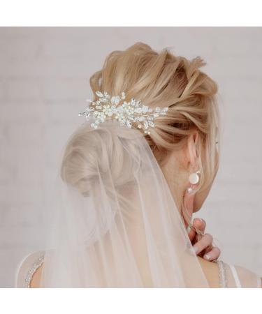 Wedding Hair Accessories Fanvoes Hair Pieces Comb for Brides Bridal - Silver Vintage Headpiece Jewelry Decorations w/Rhinestone Crystal Ivory Pearl for Mother of Bride Bridesmaid Women Flower Girls - Buy Online on GoSupps.com