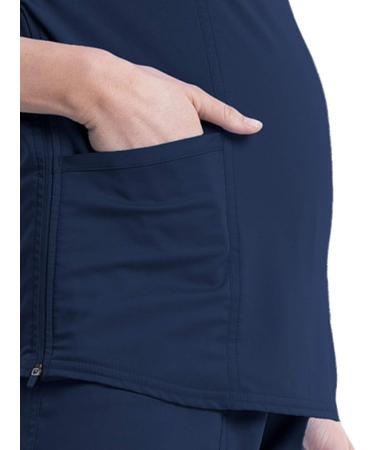 Cherokee Women's Maternity Scrub Top - Workwear Revolution Mock Wrap - Navy, Size Medium | WW688 - Buy Online on GoSupps.com
