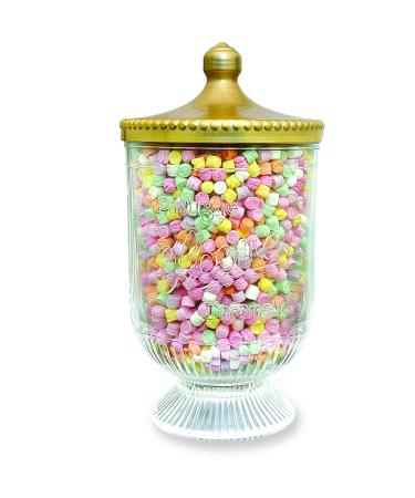 Pastiglie Leone Pastiglie Leone Carving Mixed Sweets - Authentic Tasting Tablets - 100% Natural Flavours & Dyes - Gluten Free & Vegan Sweets - Glass Vase - 1.3kg