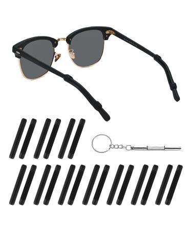 Glasses ear pads silicone glasses ironing tips sleeve holders non-slip elastic comfortable for behind the ear sunglasses reading glasses (10 pairs black) black general