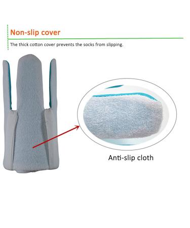 Sock Wearing Aid for Elderly - Three-Finger Design | Soft & Flexible Sock Aid (Blue & White) - International Shipping - Buy Online on GoSupps.com