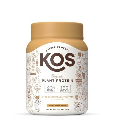 KOS Organic Plant Protein Chocolate Peanut Butter 1.28 lb (583 g)