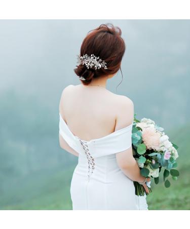 Healeved Rhinestone Flower Hair Side Combs Crystal Bride Wedding Hair Comb Bridal Headpieces Bridesmaid Hair Accessories Hair Styling Side Comb - Buy Online on GoSupps.com