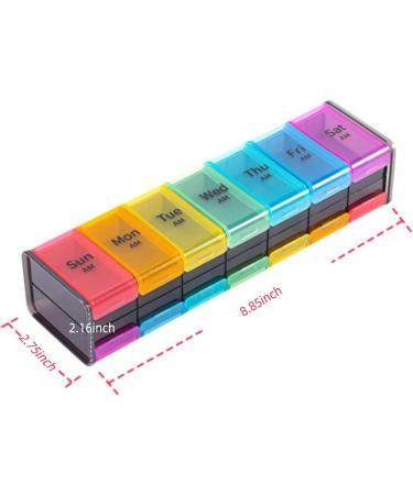 Large Weekly Pill Organizer 2x Daily - AM PM Pill Case for Vitamins & Meds | 7-Day Travel Pill Box - Buy Online on GoSupps.com