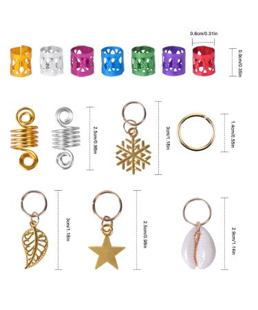 130PCS Aluminum Dreadlocks Pearl Cuffs & Hair Jewelry Rings - Hair Braiding Accessories - Buy Online on GoSupps.com