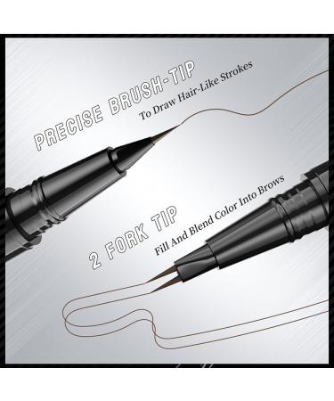 FDEETY Eyebrow Pencil Tattoo Brow Pencil Micro Waterproof & Long Lasting Professional Makeup Brow Pencil Ultra-Fine Double-Ended Pencil with Brush Brown #2 - Buy Online on GoSupps.com