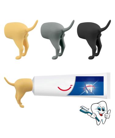 Apenali Toothpaste Topper Funny Pooping Dog Butt Toothpaste Cap Toothpaste Topper Dispenser
