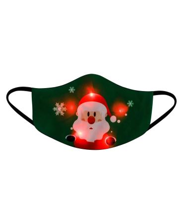 riou Christmas Face Mask LED with Motif Washable Adult Funny Mouth and Nose Protection Fabric Bandana Multifunctional Scarf
