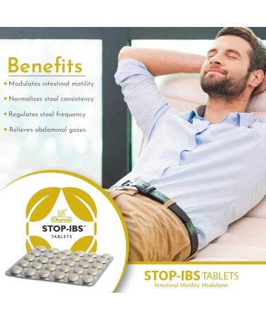 Pharma Stop-IBS Tablet for Irritable Bowel Syndrome Relief | Sunthi Bilva & Musta Herbs | 30 Tablets - Buy Online on GoSupps.com