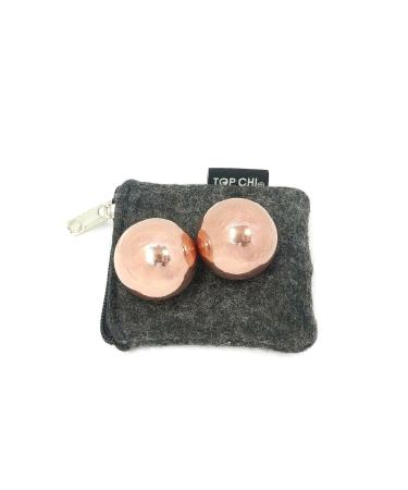Top Chi 1 Inch Solid Copper Pocket Sized Baoding Balls for Hand Therapy, Anxiety, and Stress Relief