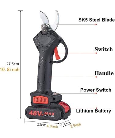 Cordless Pruning Shears 21V Professional Electric Pruning Shears 30Mm Branch Cutter with 2Pcs 2Ah Lithium Battery 6-8 Working Hours Small Gift - Buy Online on GoSupps.com