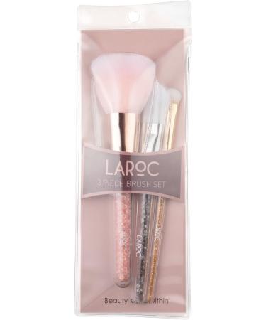 Make Up Brushes LaRoc 3pc - Crystal Makeup Brush Design Compact Complete Coverage Set - Foundation Brush Powder Brush Concealer Eyeshadow Liquid & Cream and More - Buy Online on GoSupps.com