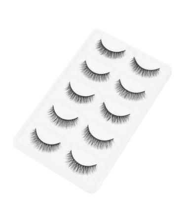 minkissy 15 Pairs Short False Eyelashes Reusable Eyelashes False Eyelashes Wispy Eyelashes Fake Cosmetic Eyelashes Lashes Stage Eyelash Artificial Fiber Manual Accessories 3d
