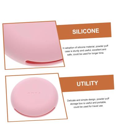 Silicone Makeup Puff Holder - Travel Cosmetic Box for Makeup Sponges (7.5x7.5x2 cm) - Pink - Buy Online on GoSupps.com