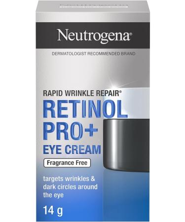 Neutrogena Rapid Wrinkle Repair Retinol Pro+ Eye Cream Targets wrinkles and dark circles around eyes Fragrance Free 14g Unscented 1.4 ml (Pack of 1) - Buy Online on GoSupps.com