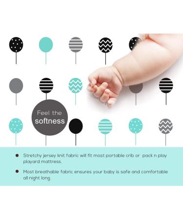 Brolex Stretchy Fitted Crib Sheets Set - 2 Pack Ultra Soft Jersey Mattress Topper for Baby Girls Boys, Standard Size, Grey/White Balloon Print - Buy Online on GoSupps.com