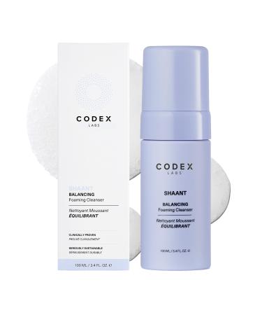 Codex Labs Shaant Balancing Foaming Face Cleanser - Oil Control & Pore Minimizer - For Acne Prone Skin Oily Skin All Skin Types - With Micellar Water Oil-free - Cruelty-Free Vegan Skincare (100ml)