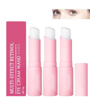 Retinol Eye Stick with Hyaluronic Acid Vitamin C for Dark Circle Wrinkles Puffiness and Bags in 3-4 Weeks Under Eye Cream Anti Aging Instant Firmx Eye Skin 3pc