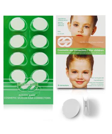 PrettyEars Cosmetic Ear Correctors for Children (4 Pairs) Behind Ear Adhesive Tape for Toddlers Kids Babies Transparent Medical Grade Silicone Ear Tape for Prominent Protruding Ears