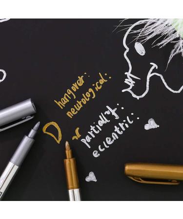 MYARTOOL Gold Metallic Marker Pens - Set of 8 for Artist Illustration, Crafts & Scrapbooking - Buy Online on GoSupps.com