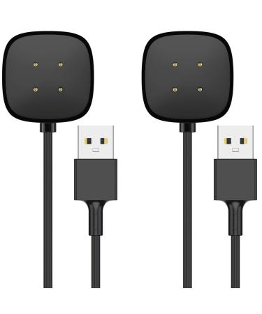 EUCARLOS 2 Pack Charger Cable Compatible with Sense/Sense 2/Versa 4/Versa 3, 3.3Ft Replacement USB Charging Cable Dock Stand Sturdy Power Cord for Sense/Sense 2/Versa 4/Versa 3 Smartwatch