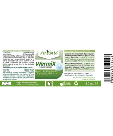 AniForte WermiX Liquid for Cats 50ml - Natural Worm Infestation Support | Fast International Shipping - Buy Online on GoSupps.com