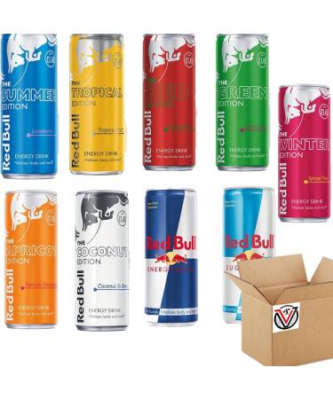 Random Mixed Red-Bull Drink 250ml - Energy Drink Apricot Edition Tropical Edition Coconut Edition Red Edition (Watermelon) Summer Edition Energy Drink Sugar Free etc (Random 12 Mixed Cans) Watermelon Random 12 Mixed Cans - Buy Online on GoSupps.com