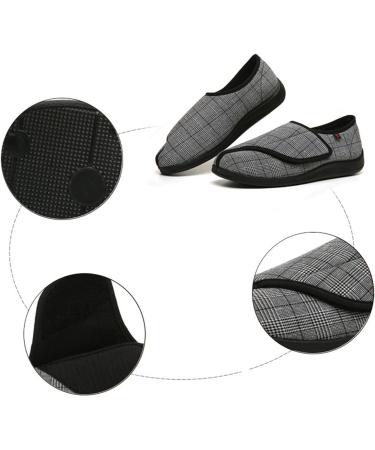 Yytcsjz Adjustable Men's Diabetic Slippers | Extra Wide Comfort Shoes for Edema Arthritis & Fasciitis - Size 11.5 Black - Buy Online on GoSupps.com