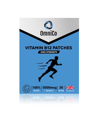OmniCo Vitamin B12 Patches 5000mcg - Up to 7 Months Supply - 30 Patches - High Strength Transdermal Patches - 100% Natural Ingredients - Vegan & Vegetarian Friendly - Buy Online on GoSupps.com
